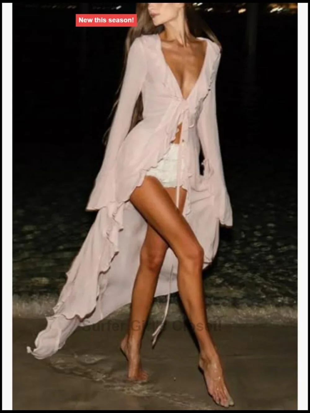 Sheer Long Flowy Kimono Cardigan Chiffon Duster Cover Up